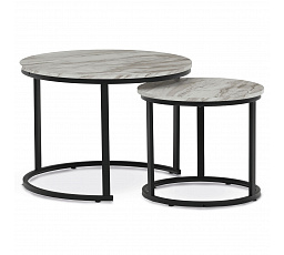 Konferenční stolek 70x70x51cm, mdf, mramor, CT-X7122 WT