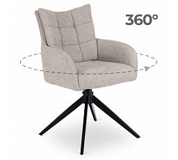 Otočné Kreslo do Obývacej Izby JULY Sivé