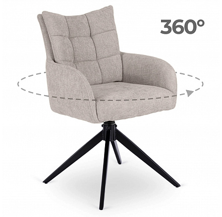 Otočné Kreslo do Obývacej Izby JULY Sivé