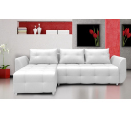 Rohová univerzálna sedacia súprava SARA, Biela Ekokoža 17
