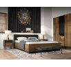 Šatníková skriňa PRESTIGO - P2, Warmia Walnut/San Sebastian/čierny mat