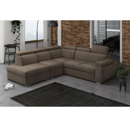 Rohová sedacia súprava Bodie II ľavá hnedá