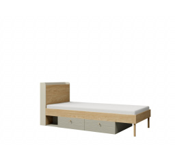 Posteľ Yuva R13 béžová/dub/eukalyptus