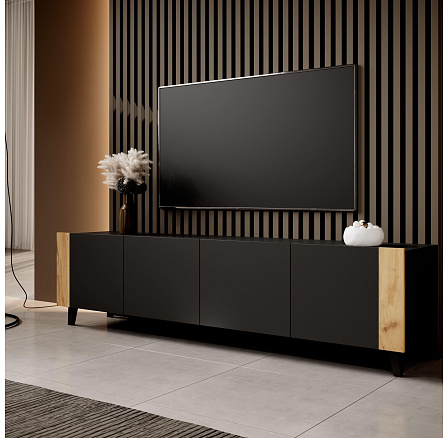 TV komoda FARO, čierna matná / dub craft TV komoda FARO, čierna matná / dub craft