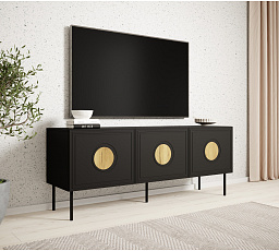 TV komoda PALAZZO 150, čierna / dub craft