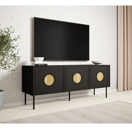 TV komoda PALAZZO 150, čierna / dub craft