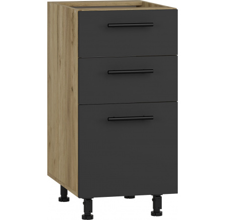 Kuchynská dolná skrinka VENTO D3S-40/82, dub antracit