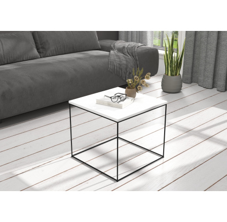 Konferenčný stolík ELENA 50x50 Čierny+Biely