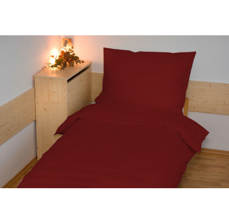 Predĺžené obliečky bavlna UNI 140x220, 70x90cm vínové nitkový gombík