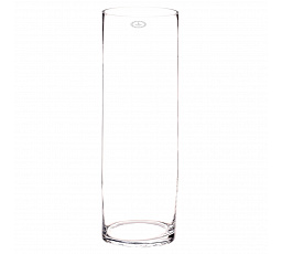 Váza skleněná - tvar válec, výška 50 cm, čirá