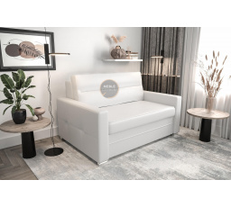 Sedačka s funkciou spania ARTE I 140cm - prírodná koža - biela koža