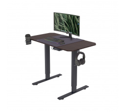 Elektricky nastaviteľný stôl orech/čierny EGON, 1100 x 720 x 600 mm