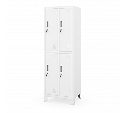 Šatníková skriňa pre zamestnancov dvojitá biela, 559 × 1720 × 450 mm: BARTEK 2 Plus