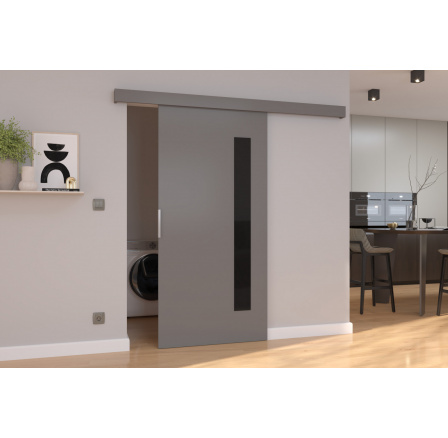 Posuvné dvere na stenu GELA 106 Gray+Black Lacobel Posuvné dvere na stenu GELA 106 Gray+Black Lacobel