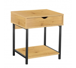 Nočný stolík prírodný dub/čierny rám SN6-FX