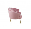 Sofa SF1-FXJG zamatová ružová, nohy zlaté