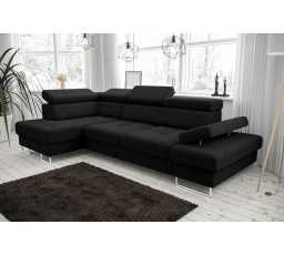 Rohová sedacia súprava GALAXY MINI 170x280 - čierna, ľavá