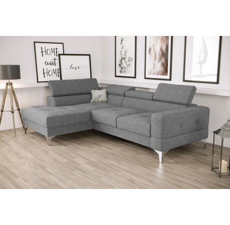 Rohová sedacia súprava TOSCANIA MINI s funkciou spania 170x250 cm - sivá, ľavá