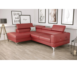 Rohová sedacia súprava TOSCANIA MINI prírodná koža 170x250 cm - červená, ľavá