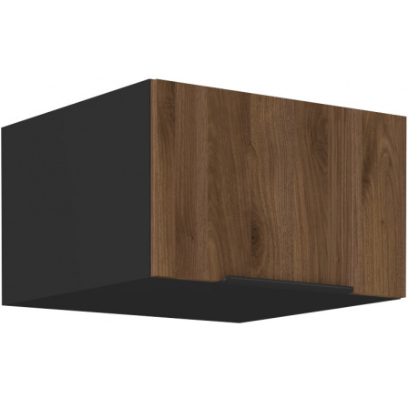 Horná skrinka MONZA - 60 NAGU-36 1F, Čierna mat/Orech