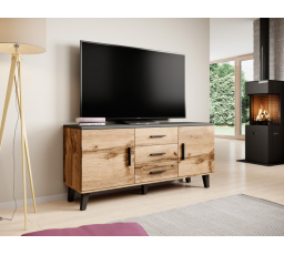 Komoda LOTTA 2D3S - 150, dub wotan/čierna