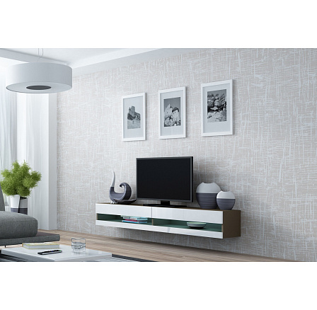 TV komoda VIGO NEW 180, latte / biely lesk