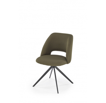 Jedálenská otočná stolička K546, olivová/čierna