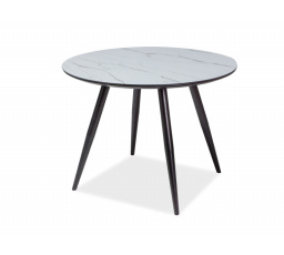 Jedálenský stôl IDEAL, efekt bieleho mramoru/čierny mat