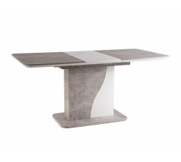 Jedálenský stôl SYRIUS, betónový efekt/biely mat