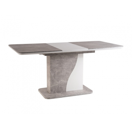 Jedálenský stôl SYRIUS, betónový efekt/biely mat