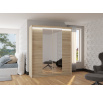 Posuvná skriňa so zrkadlom a LED osvetlením BALANCE 180 Sonoma+Sonoma