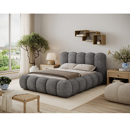 Posteľ Oloroso 180x200 s kovovým rámom a úložným priestorom, tmavosivý plyš Avexin 05 Posteľ Oloroso 180x200 s kovovým rámom a úložným priestorom, tmavosivý plyš Avexin 05