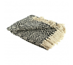 Prehoz na posteľ Etnický 120x150cm čierno-biely