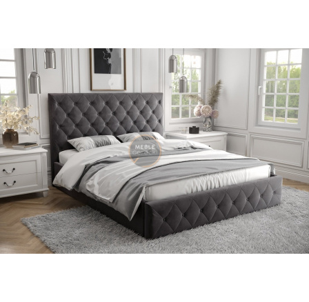 Posteľ ROMA - 180x200, Kovová na plynových zdvihákoch, sivá