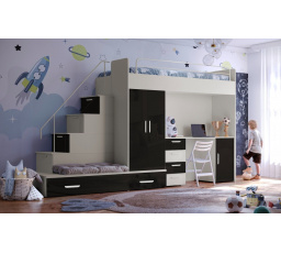 Vyvýšená posteľ PARADISE 5, Kašmír Čierny lesk