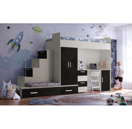 Vyvýšená posteľ PARADISE 5, Kašmír Čierny lesk