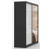Šatní skriňa MULTI 35 - 203 cm, Čierna/Biely Lesk