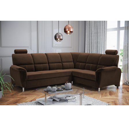 Rohová sedacia súprava P Nadia Velva 4 - hnedá