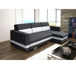 Rohová sedacia súprava Rimini P sivá/EKO biela