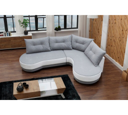 Rohová sedacia súprava Abbey P sivá/biela