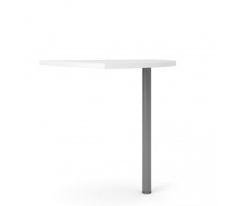 Rohový diel pre stôl Office 458 biely/strieborný sivý