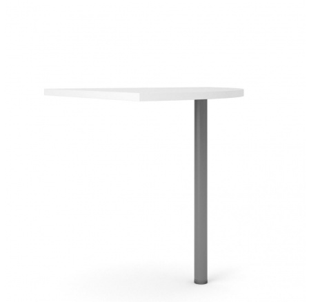 Rohový diel pre stôl Office 458 biely/strieborný sivý