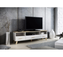 TV komoda LOTTA RTV 180 3S3K, Biela/ Dub sonoma