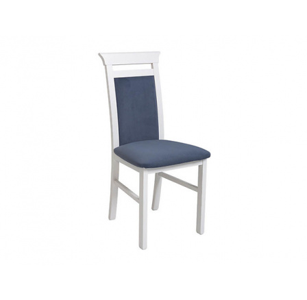 Jedálenská stolička IDENTO NKRS, stolička biela (TX098)/Modone 9707 modrá