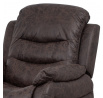 TV a relaxačné kreslo, manuálne polohovateľné, čalúnenie hnedá látka vo vintage dekore k