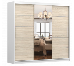 Šatní skriňa MULTI 23, Biela/Dub Sonoma