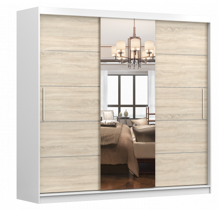 Šatní skriňa MULTI 23, Biela/Dub Sonoma