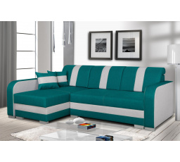 Rohová sedacia súprava Costa L tyrkysová/šedá