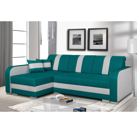 Rohová sedacia súprava Costa L tyrkysová/šedá