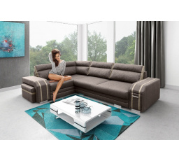 Rohová sedacia súprava Avanti L tm.hnedá/béžová